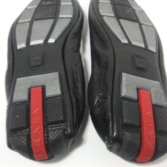 PRADA Sport Black Leather Driving Flats Size 36 6 - Picture 7 of 7